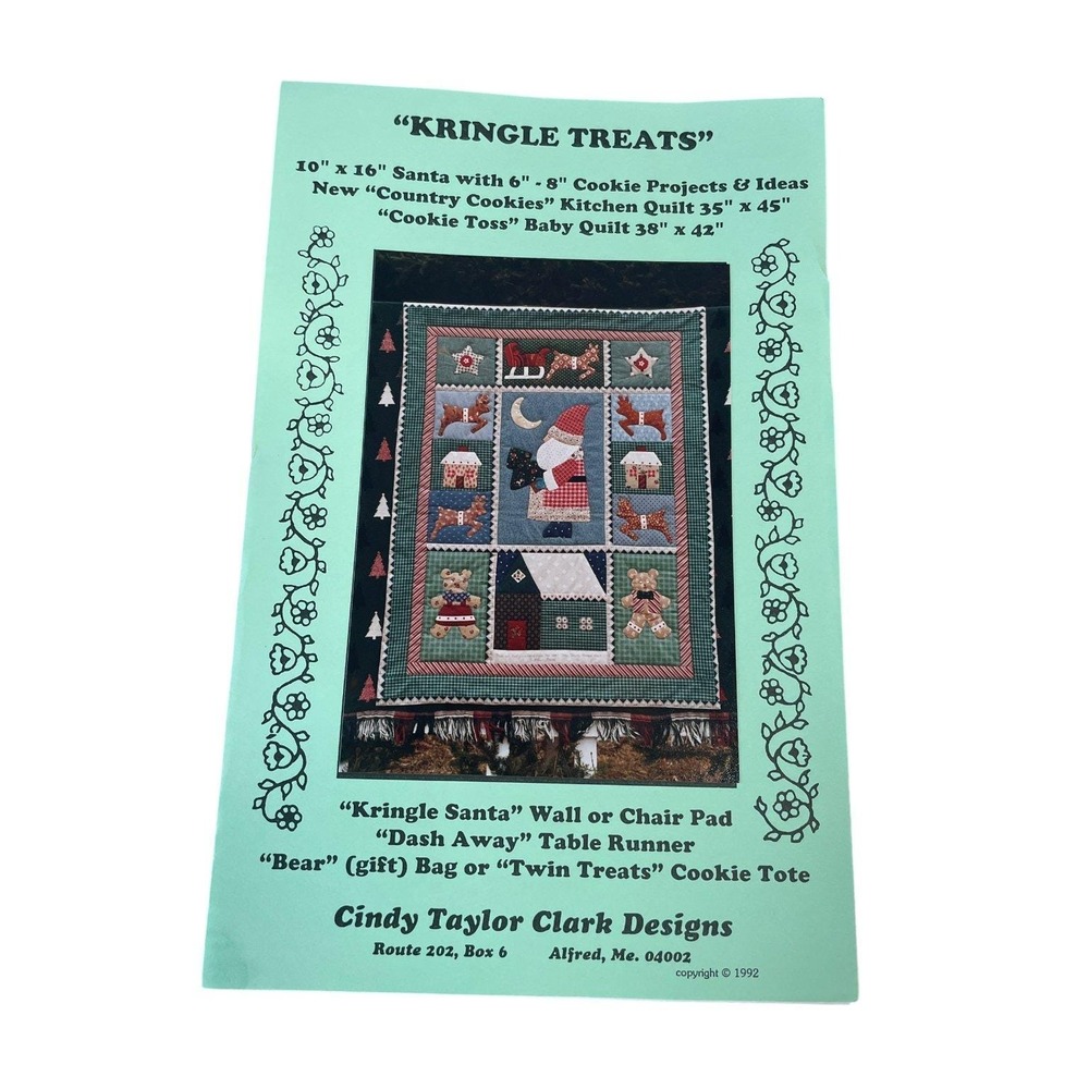Cindy Taylor Clark Kringle Treats Christmas Quilt Pattern 35x45